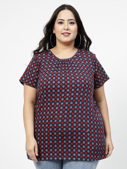 women's front print round neck t-shirt - 20439371 - Standard Image - 0