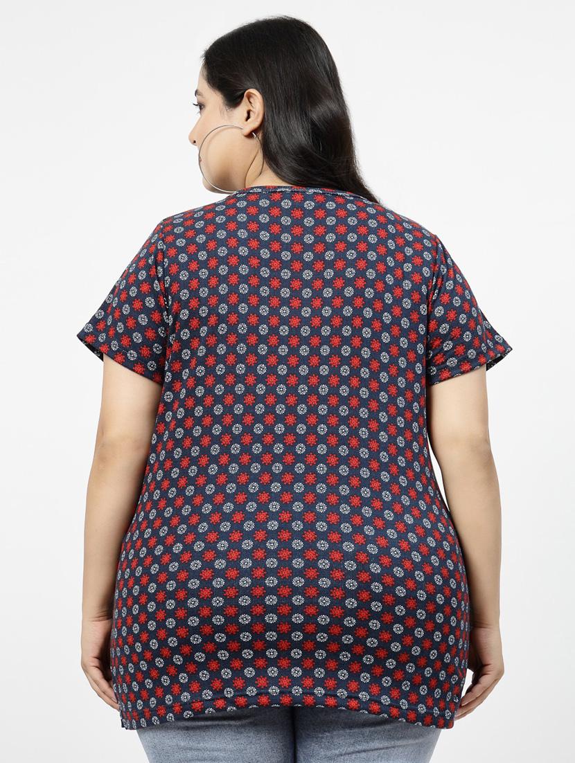 women's front print round neck t-shirt - 20439371 - Standard Image - 3