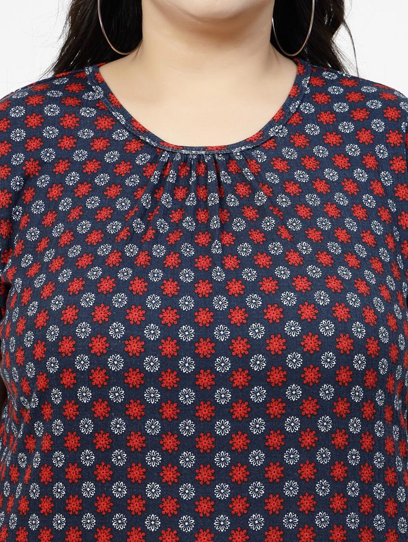 women's front print round neck t-shirt - 20439371 - Standard Image - 5