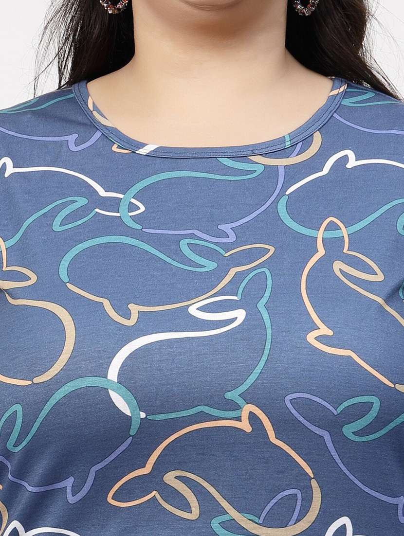 women's all over print crew neck t-shirt - 20439409 - Standard Image - 5