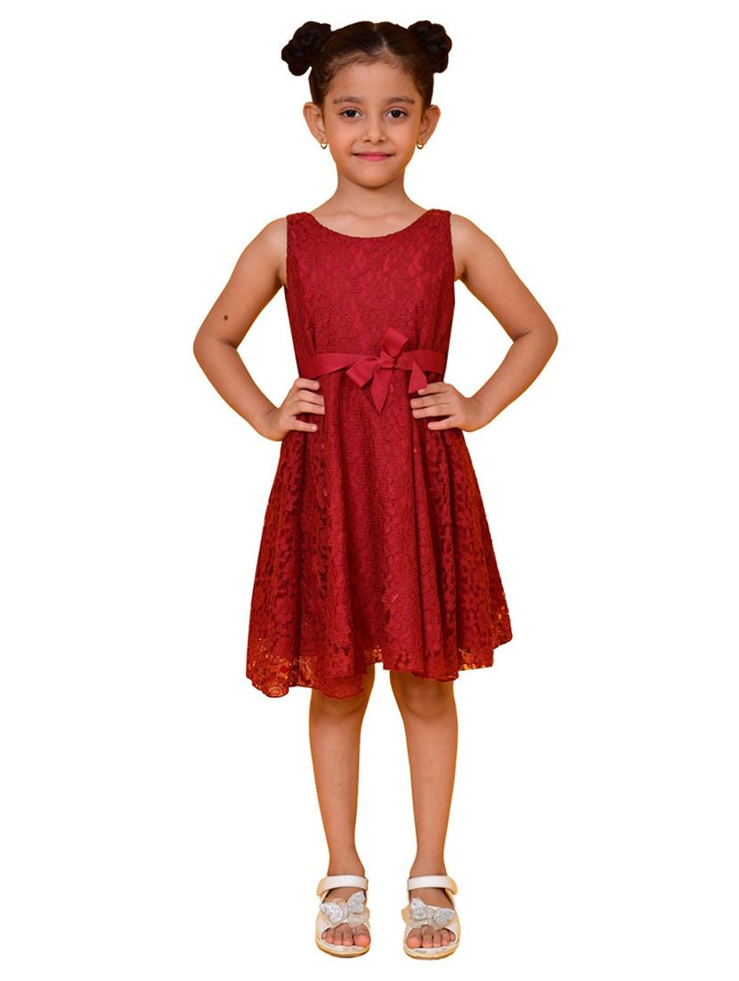 girls self design sleeveless frock - 20444496 - Zoom Image - 0