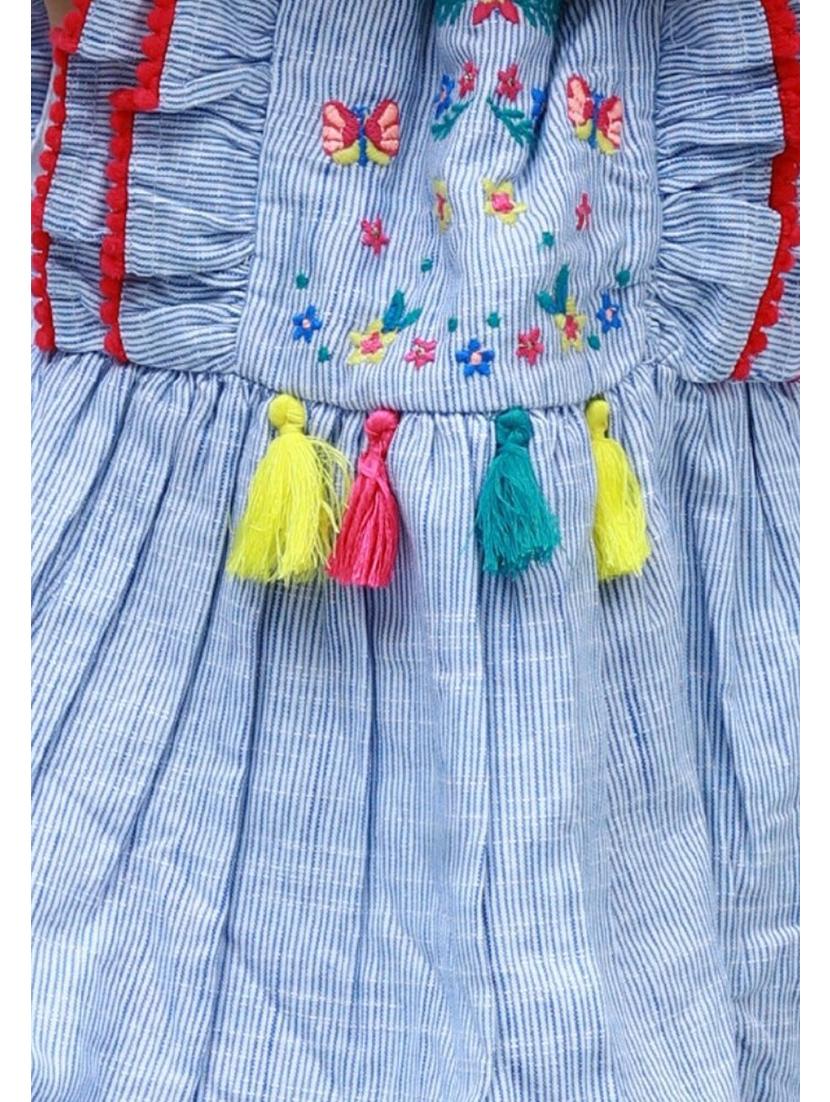 girls embroidered cotton frock - 20444504 - Standard Image - 3