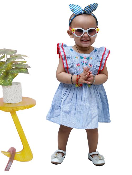 girls embroidered cotton frock - 20444506 -  Standard Image - 0