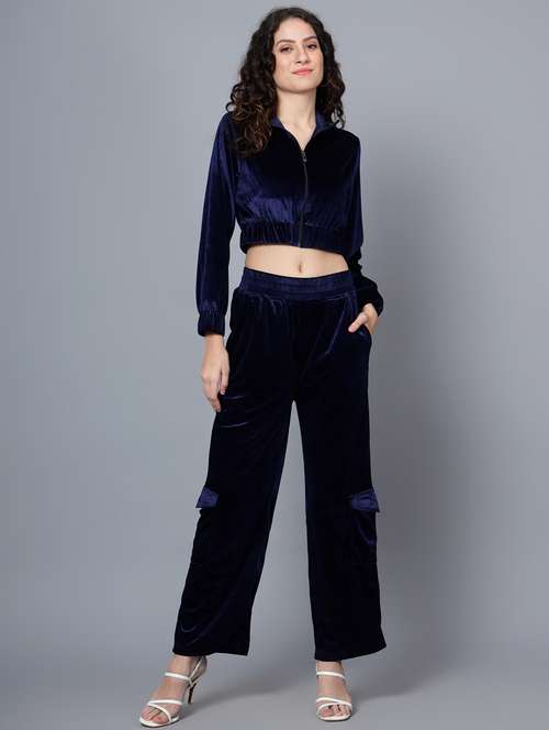 women solid top and trouser co-ord set - 20444576 -  Standard Image - 0