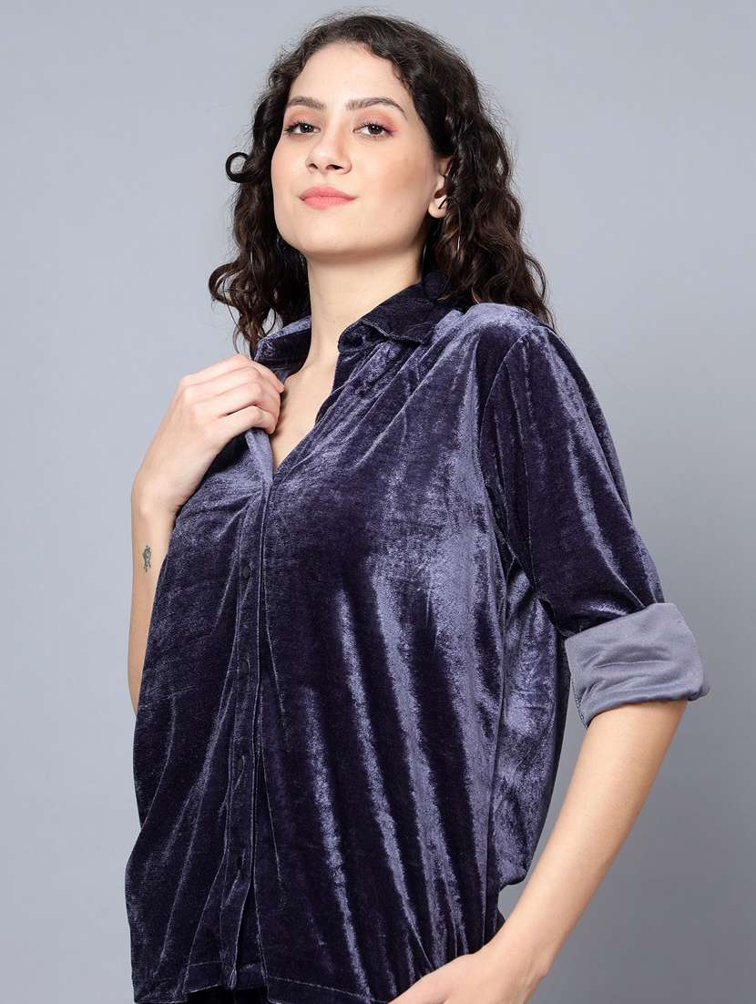 women solid top and trouser co-ord set - 20444582 -  Standard Image - 5