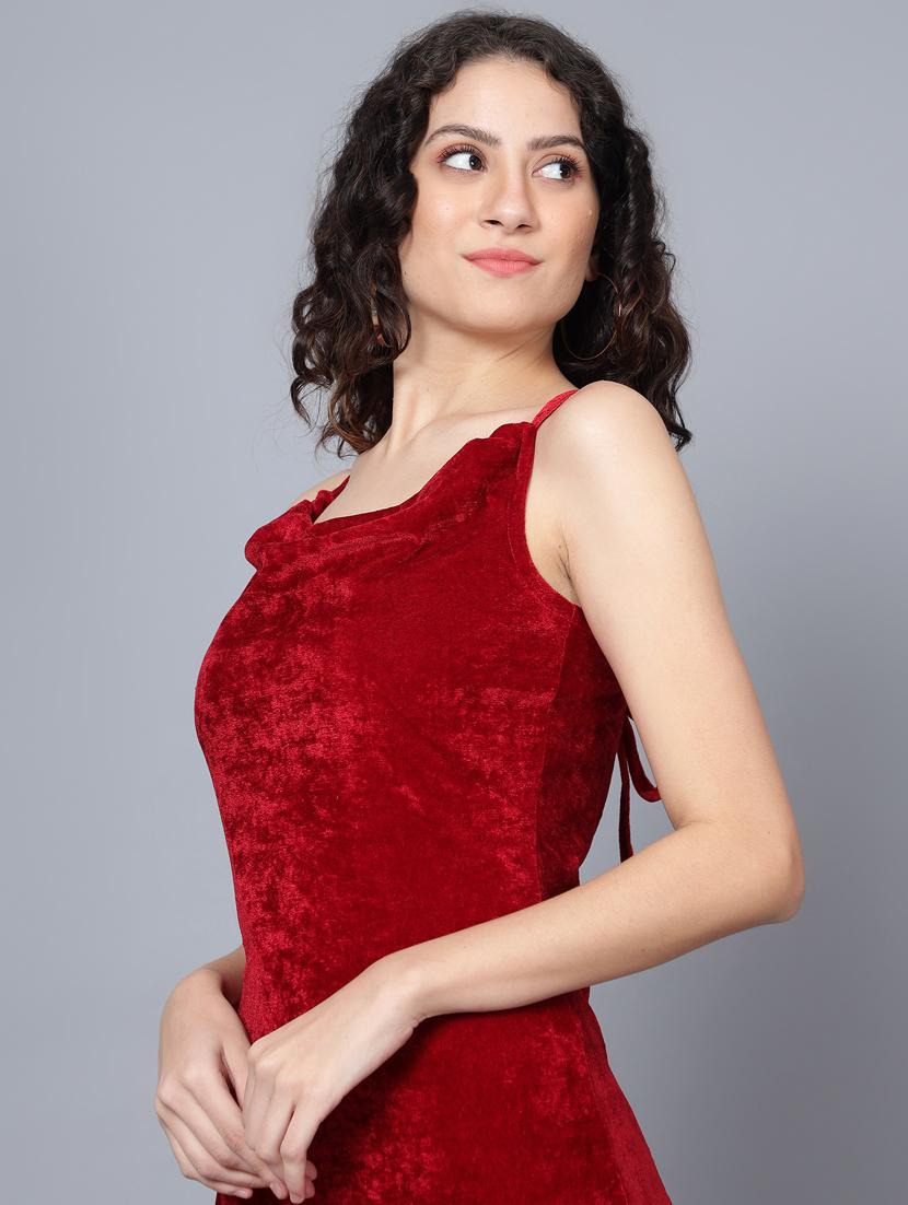 women solid cowl neck bodycon dress - 20444588 - Standard Image - 5