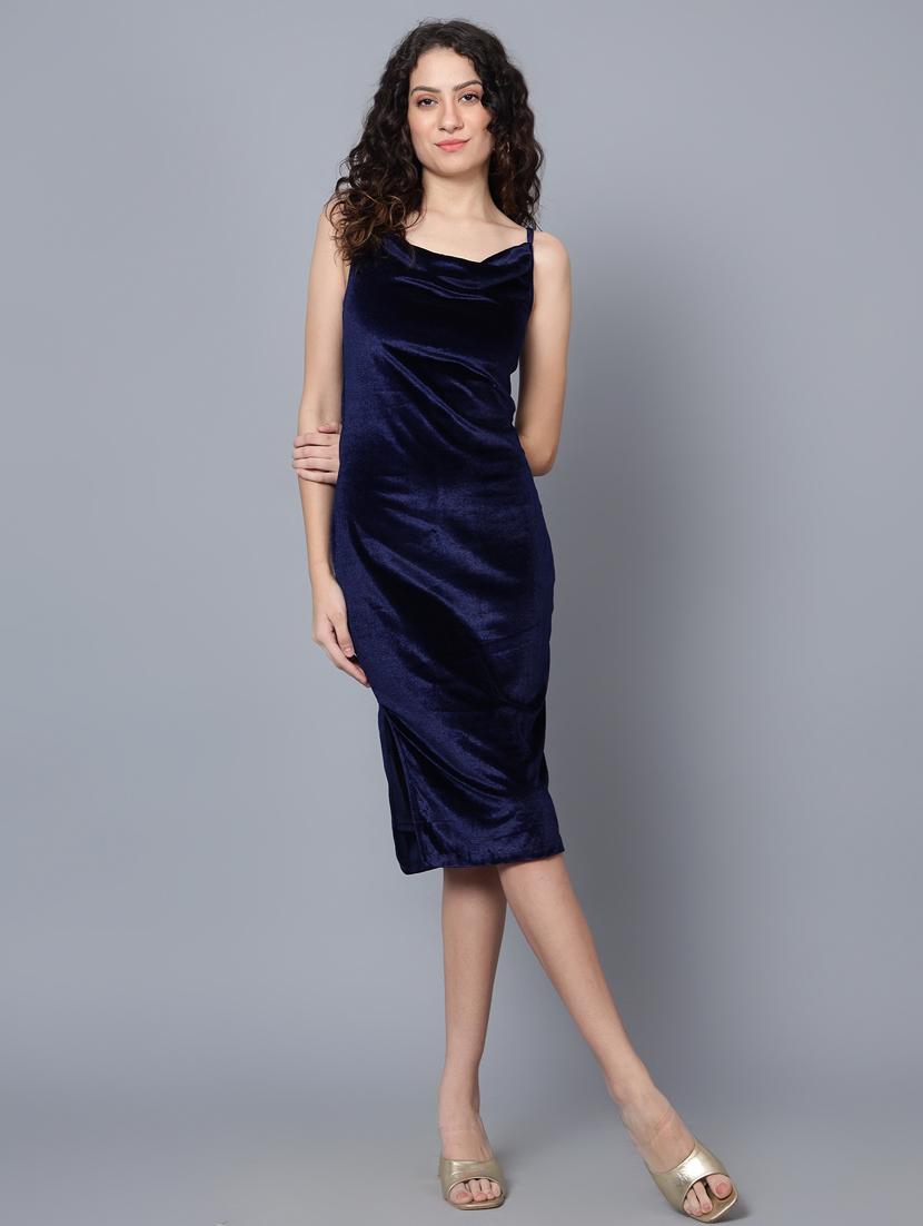 women solid cowl neck bodycon dress - 20444589 -  Zoom Image - 0