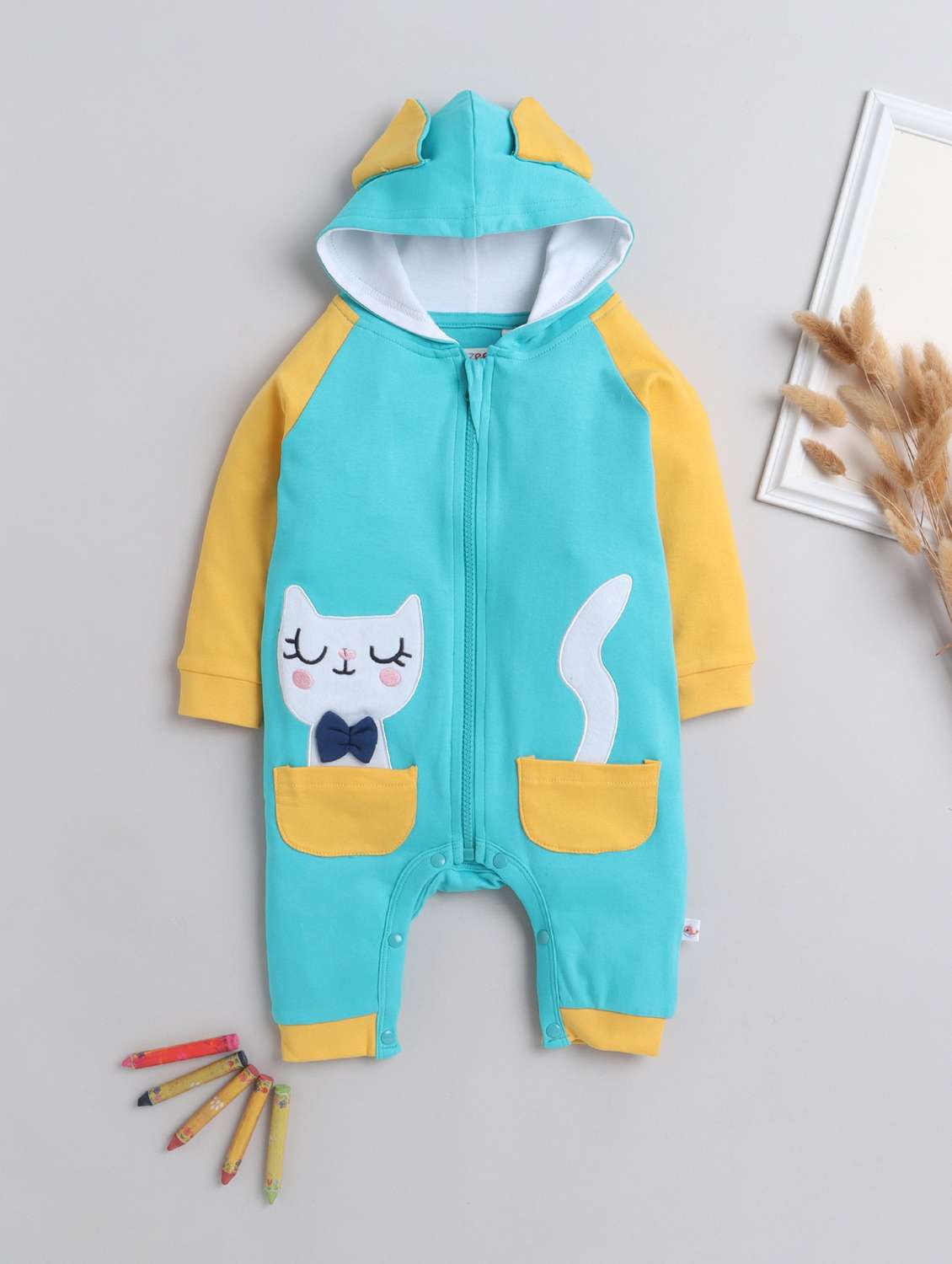 girls hooded quirky romper