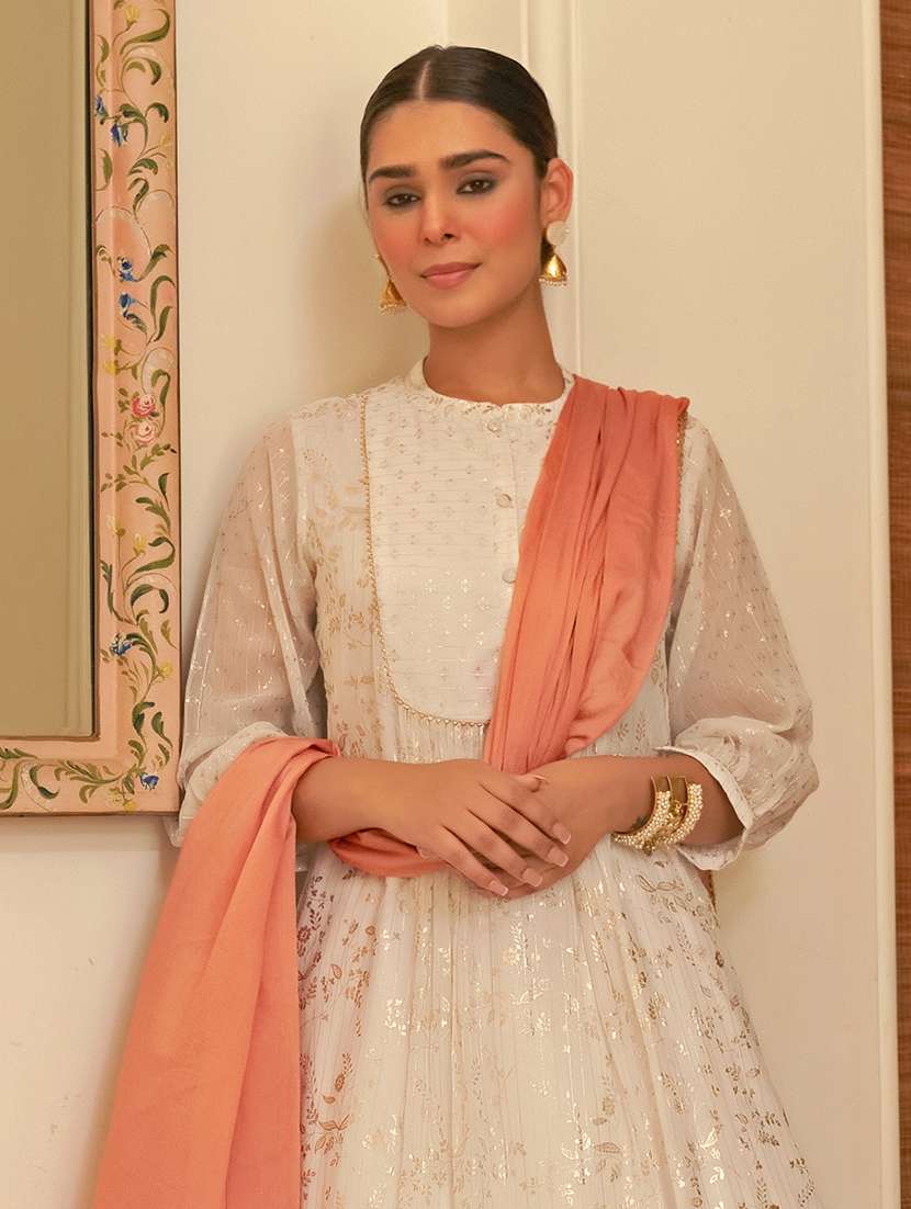 women three quarter sleeve kurta pant with dupatta set - 20445523 -  Standard Image - 3