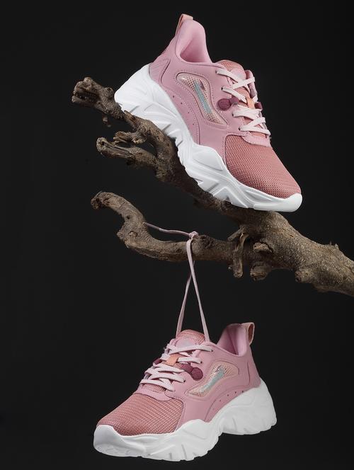 women color block pink lace-up sports shoe - 20445551 -  Standard Image - 0