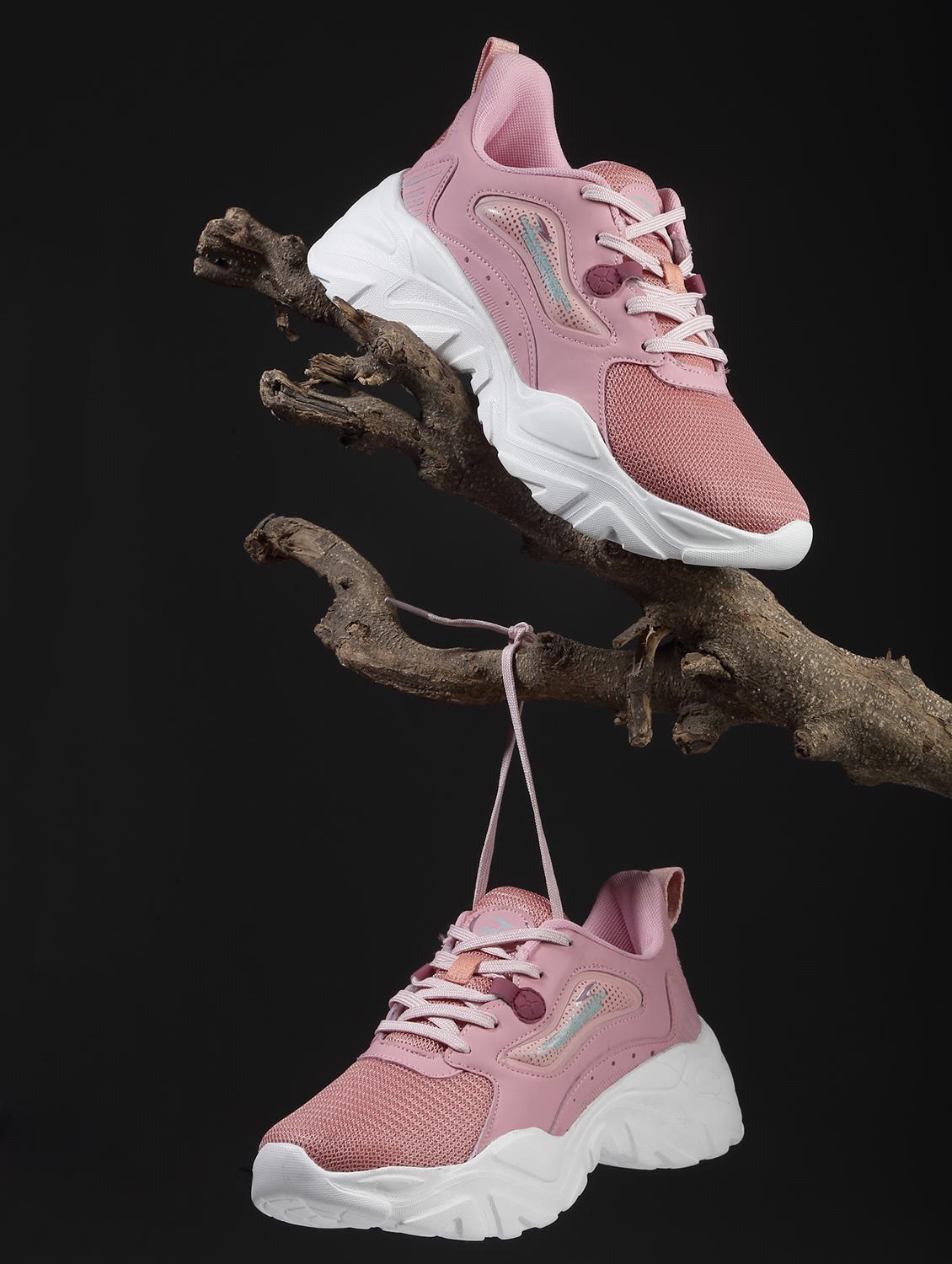 women color block pink lace-up sports shoe - 20445551 -  Zoom Image - 0