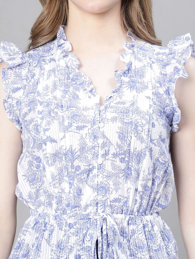 white floral print peplum top - 20445603 - Standard Image - 5