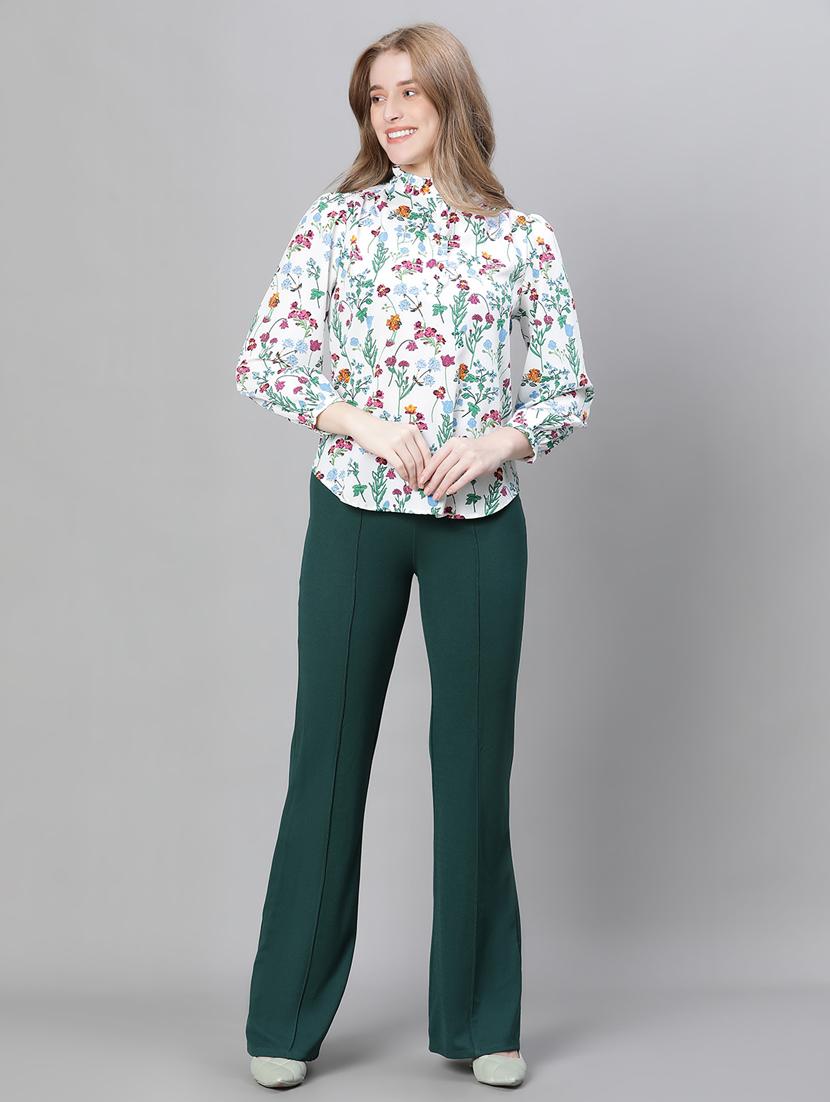 white floral print puff sleeves top - 20445608 - Standard Image - 3
