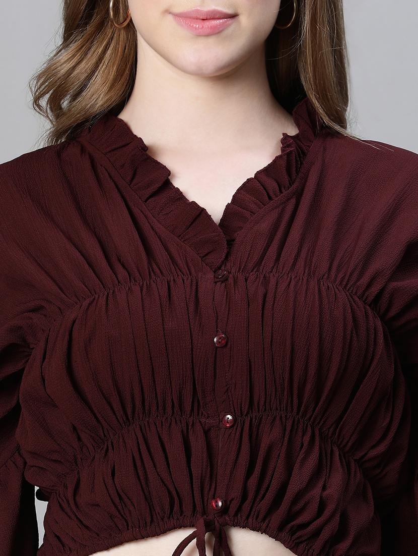 solid blouson top - 20445624 - Standard Image - 5