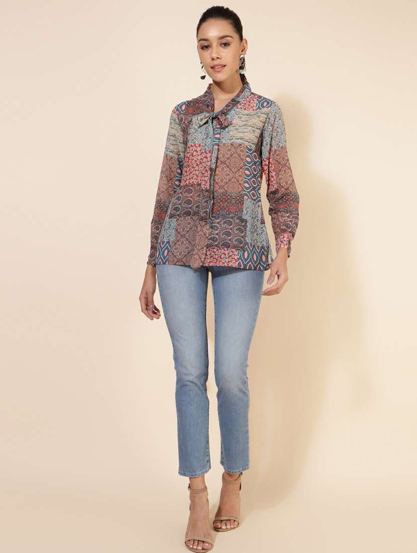 multi colored printed regular top - 20446002 -  Standard Image - 3