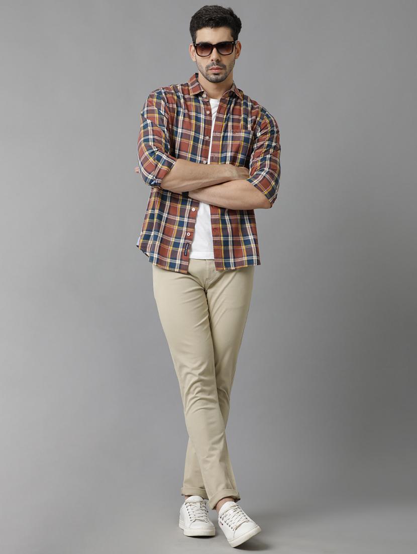 red cotton casual shirt - 20446024 - Standard Image - 3