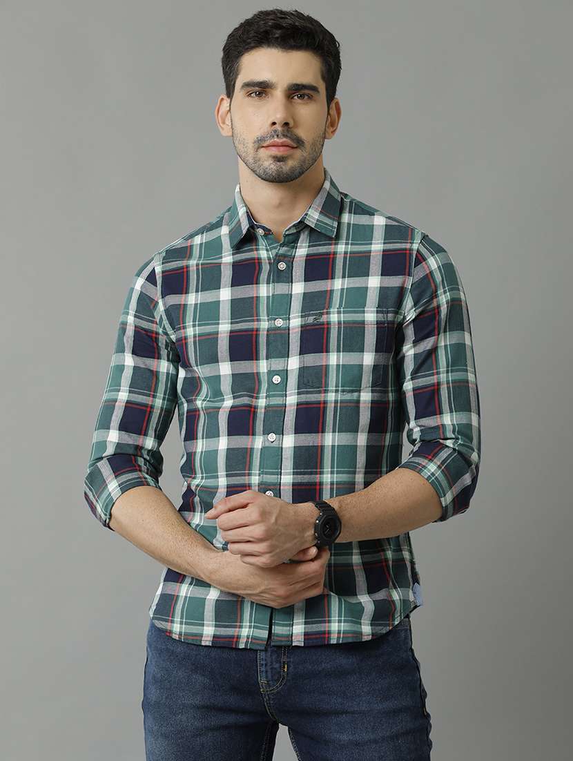 green cotton casual shirt