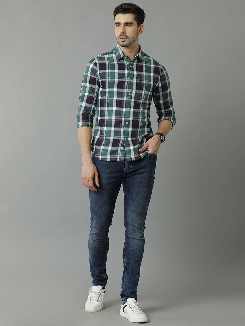 green cotton casual shirt - 20446049 -  Standard Image - 3