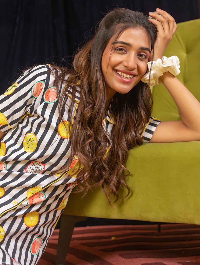 black and white quirky print pyjama nightwear set - 20446510 - Standard Image - 3