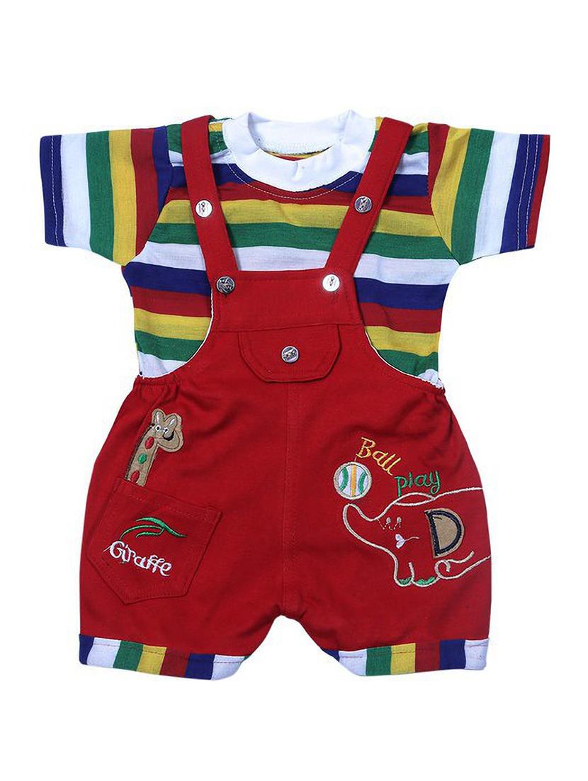 kids striped cotton dungree - 20446556 - Zoom Image - 0