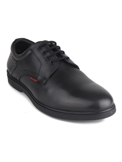 men solid black lace-up derby - 20446793 -  Standard Image - 0
