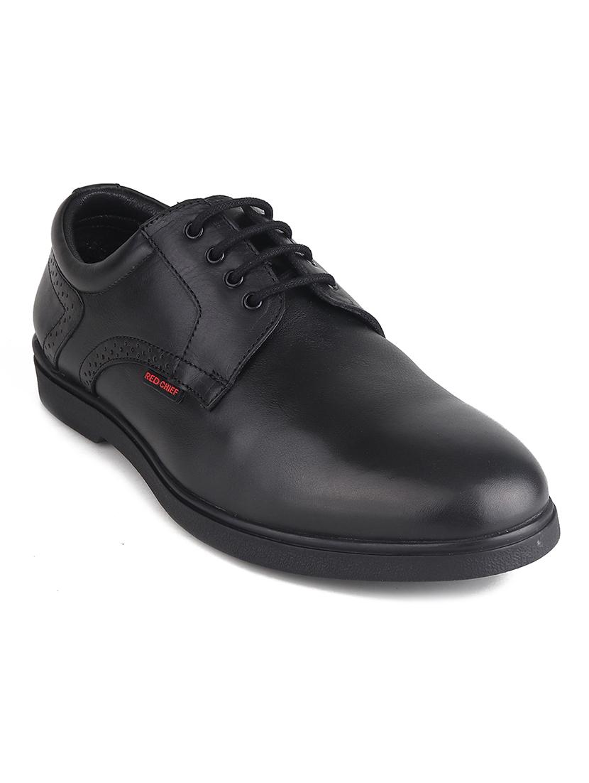 men solid black lace-up derby - 20446793 -  Zoom Image - 0