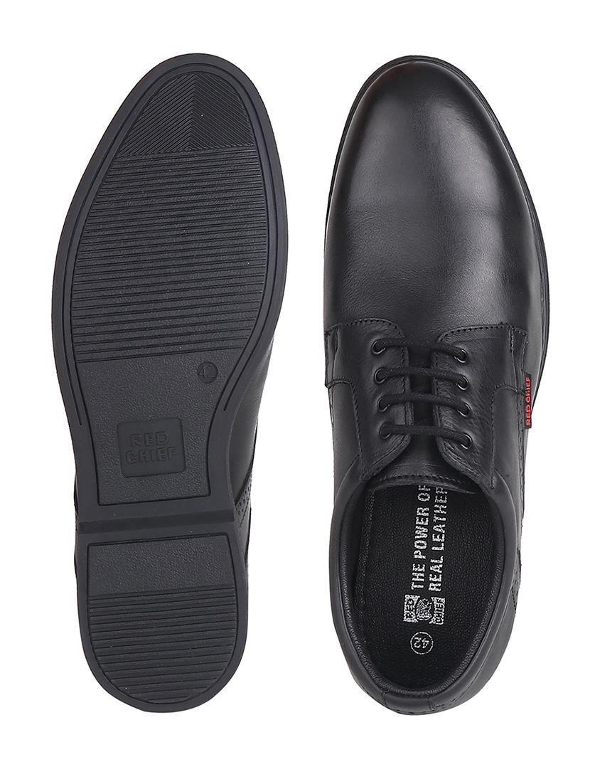 men solid black lace-up derby - 20446793 - Standard Image - 3