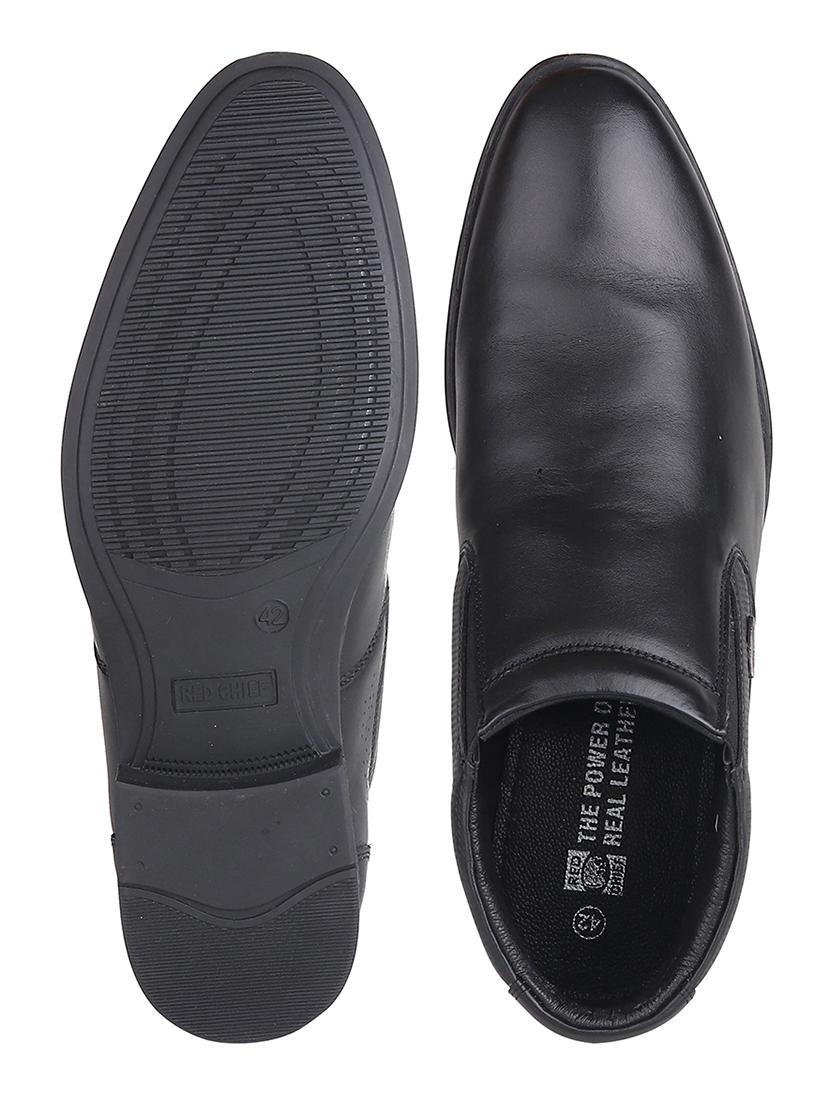 men textured black high ankle leather slip on - 20446800 - Standard Image - 3