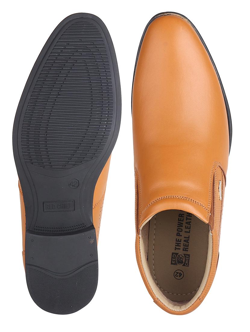 men textured tan high ankle leather slip on - 20446801 - Standard Image - 3