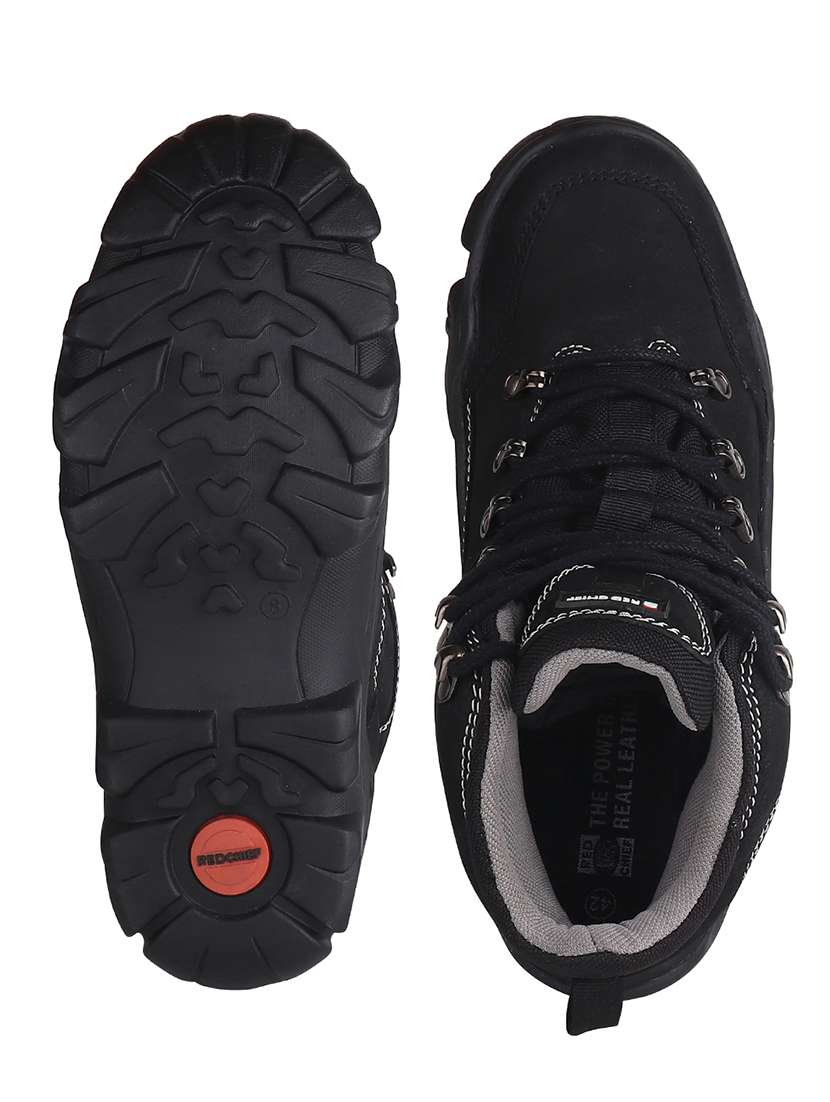 men solid black lace up boots - 20446803 -  Standard Image - 3