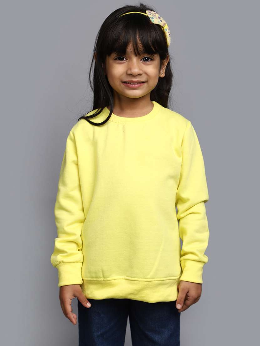 yellow acrylic chest print sweatshirt