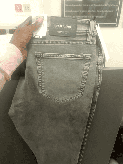 grey cotton blend jeans - 20448069 - Zoom Image - 0