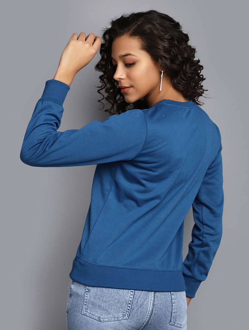 blue wool chest print sweatshirt - 20448251 -  Standard Image - 3
