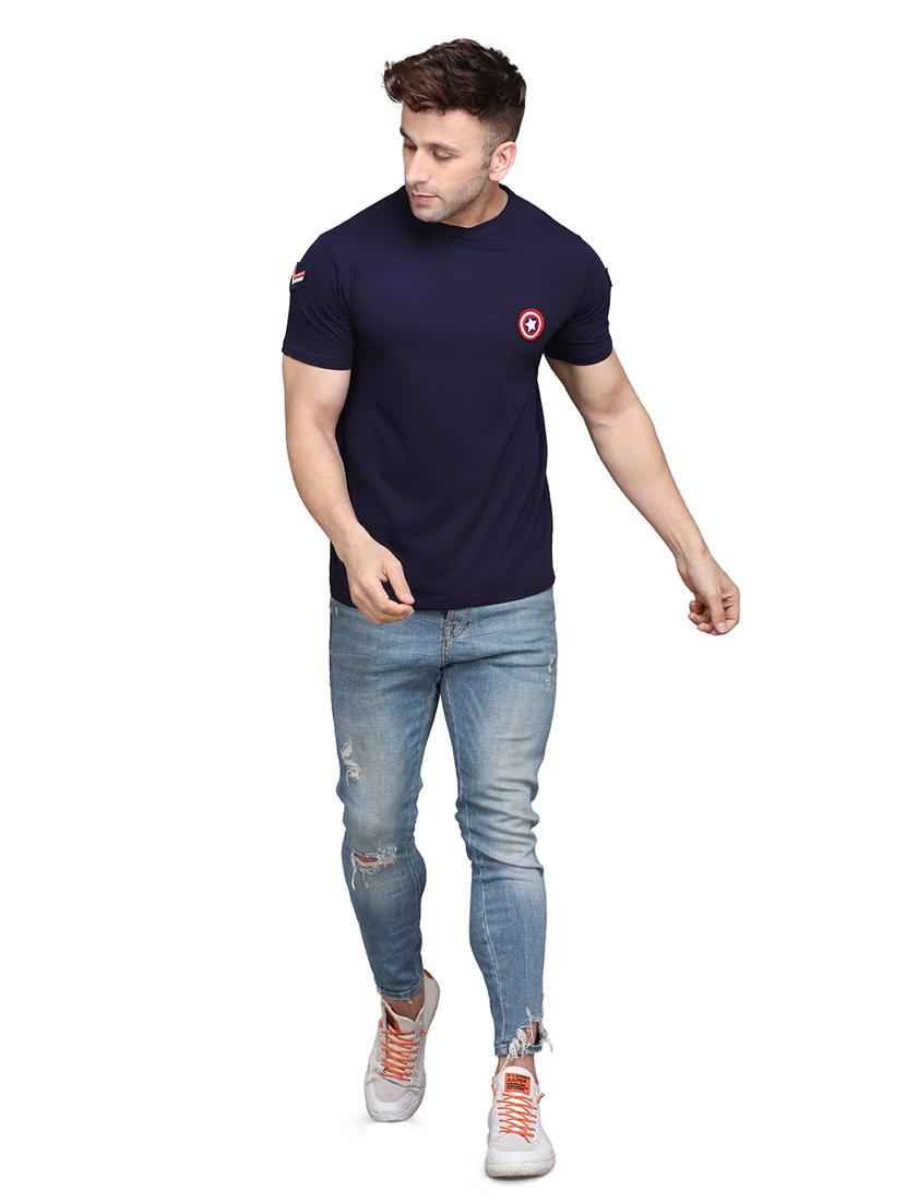 men round neck solid regular t-shirt - 20448597 - Standard Image - 3