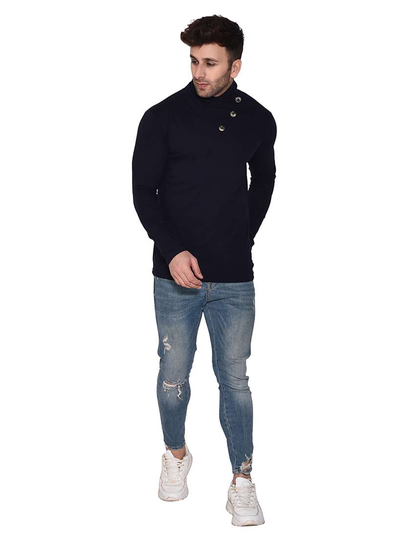 men long sleeved solid regular t-shirt - 20448602 -  Standard Image - 3