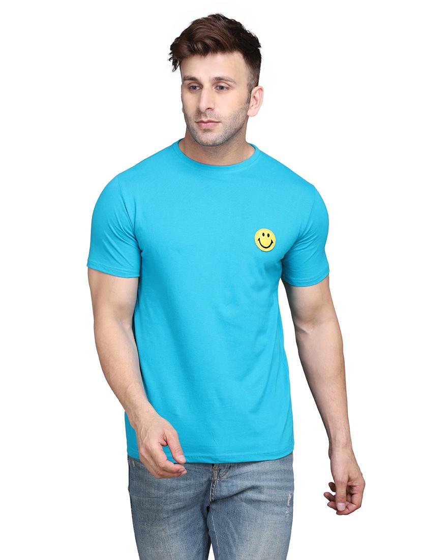 turquoise cotton tshirt - 20448630 -  Zoom Image - 0