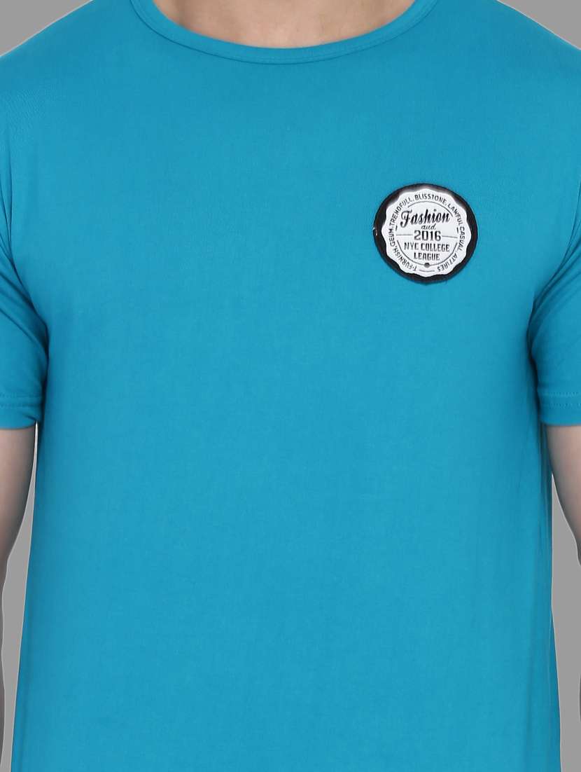 men round neck solid regular t-shirt - 20448646 -  Standard Image - 3