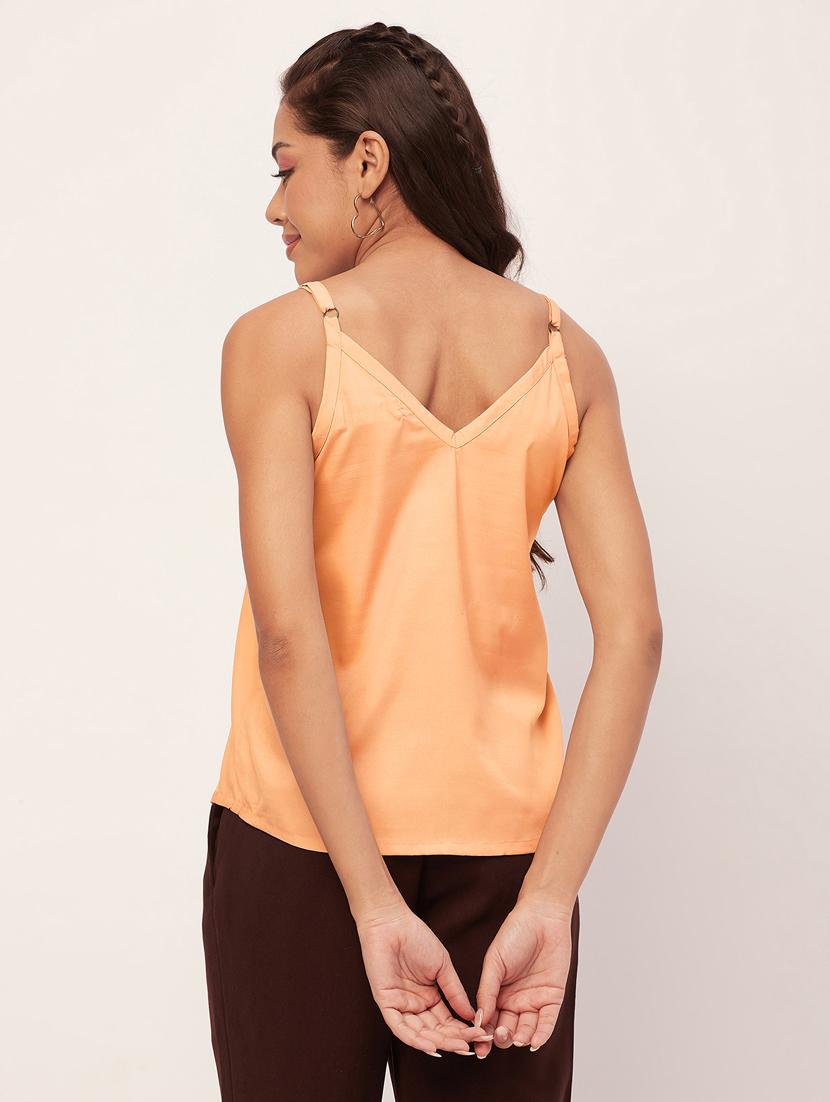 green poly crepe camisole top - 20448776 - Standard Image - 3