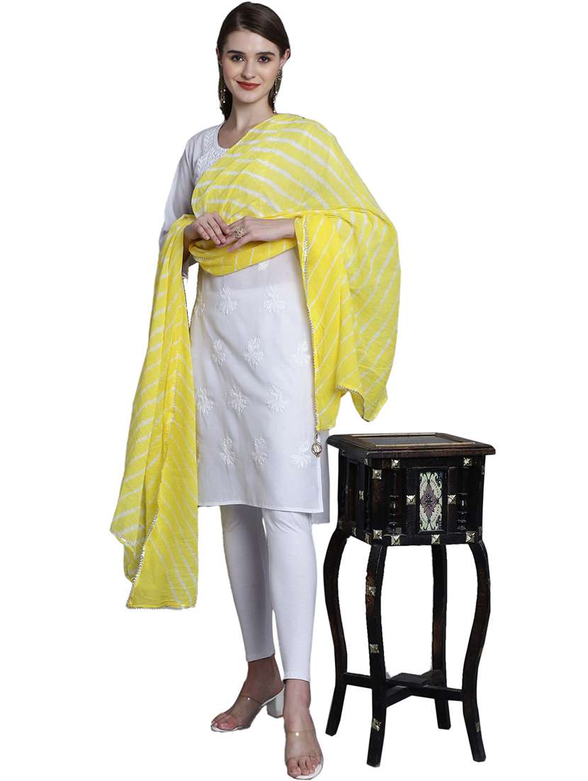 women yellow leheriya print dupatta - 20448798 -  Standard Image - 3