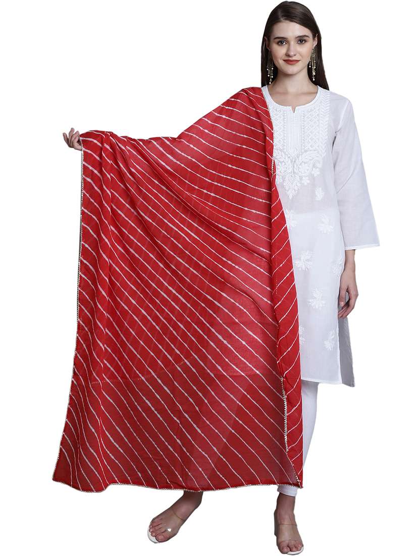 women red leheriya print dupatta - 20448801 -  Zoom Image - 0
