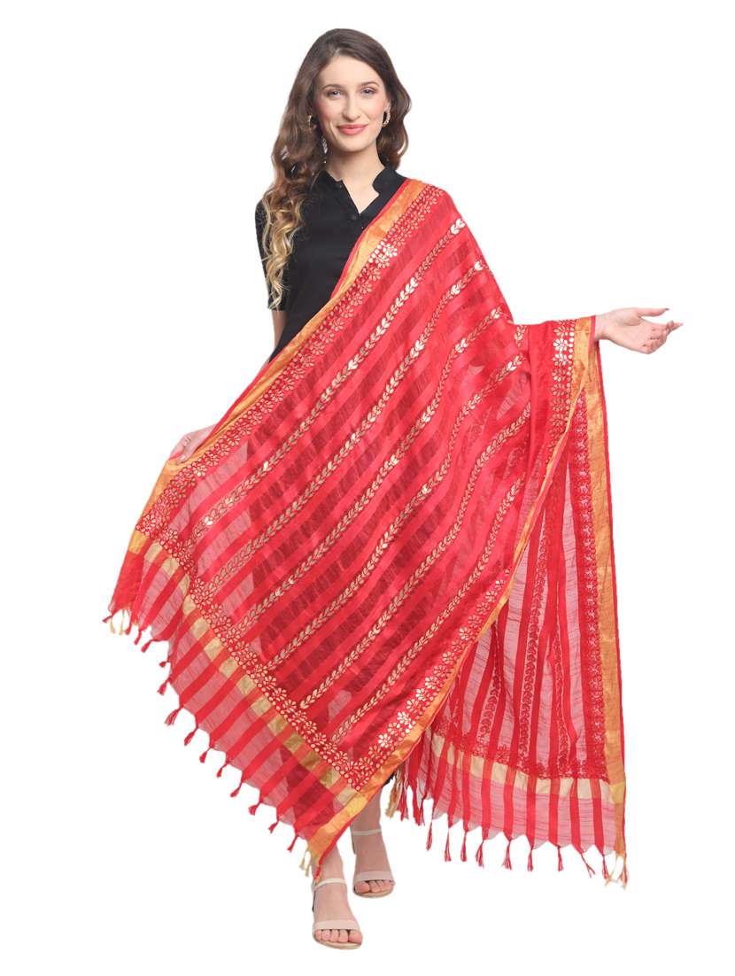 women red embroidered dupatta - 20448819 - Zoom Image - 0