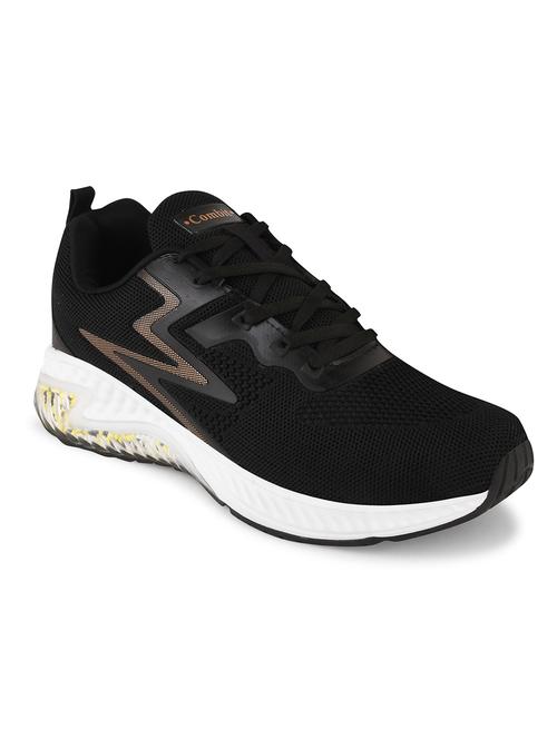 men solid black lace-up sport shoe - 20449213 - Standard Image - 0