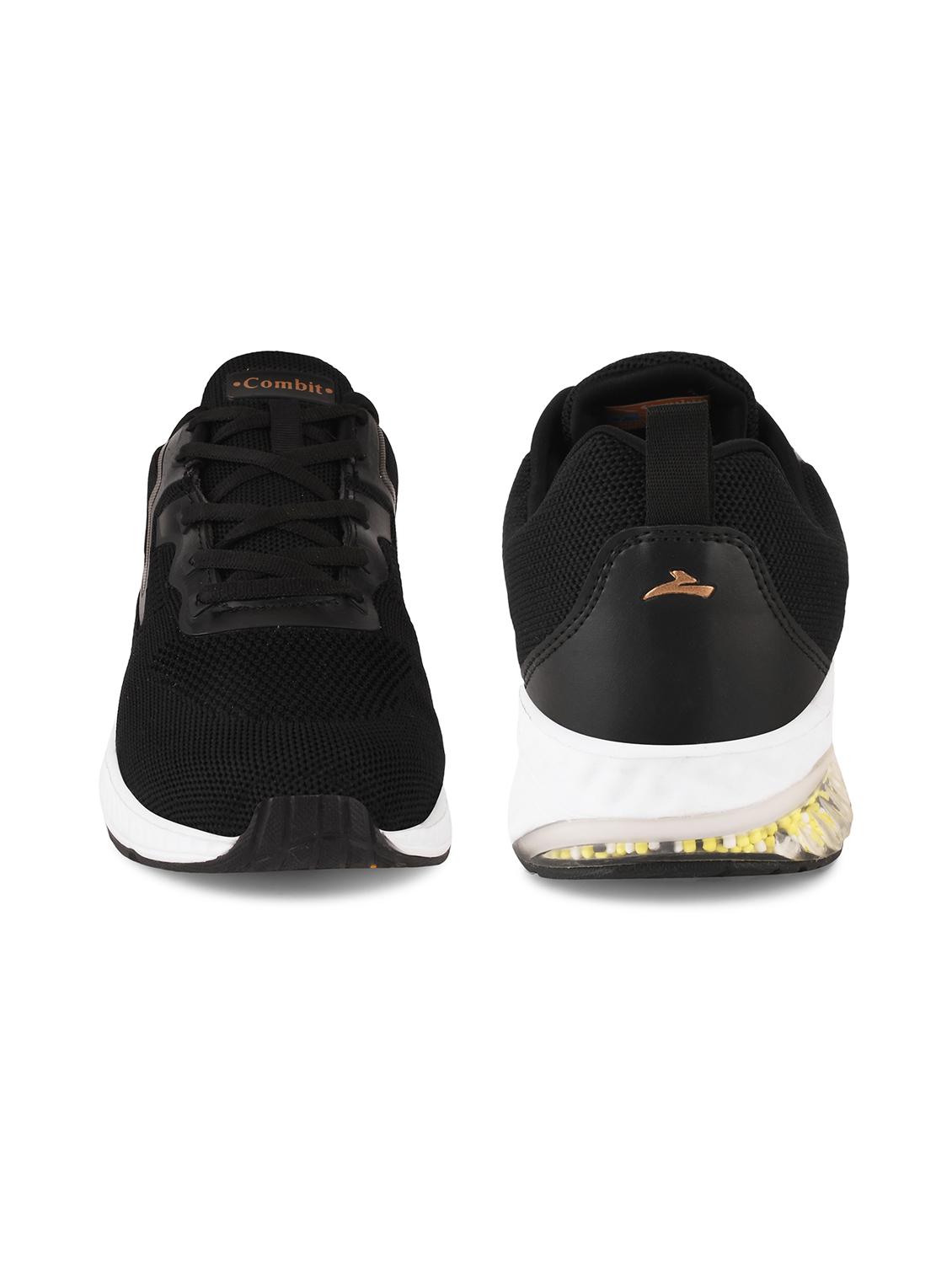 men solid black lace-up sport shoe - 20449213 - Standard Image - 3
