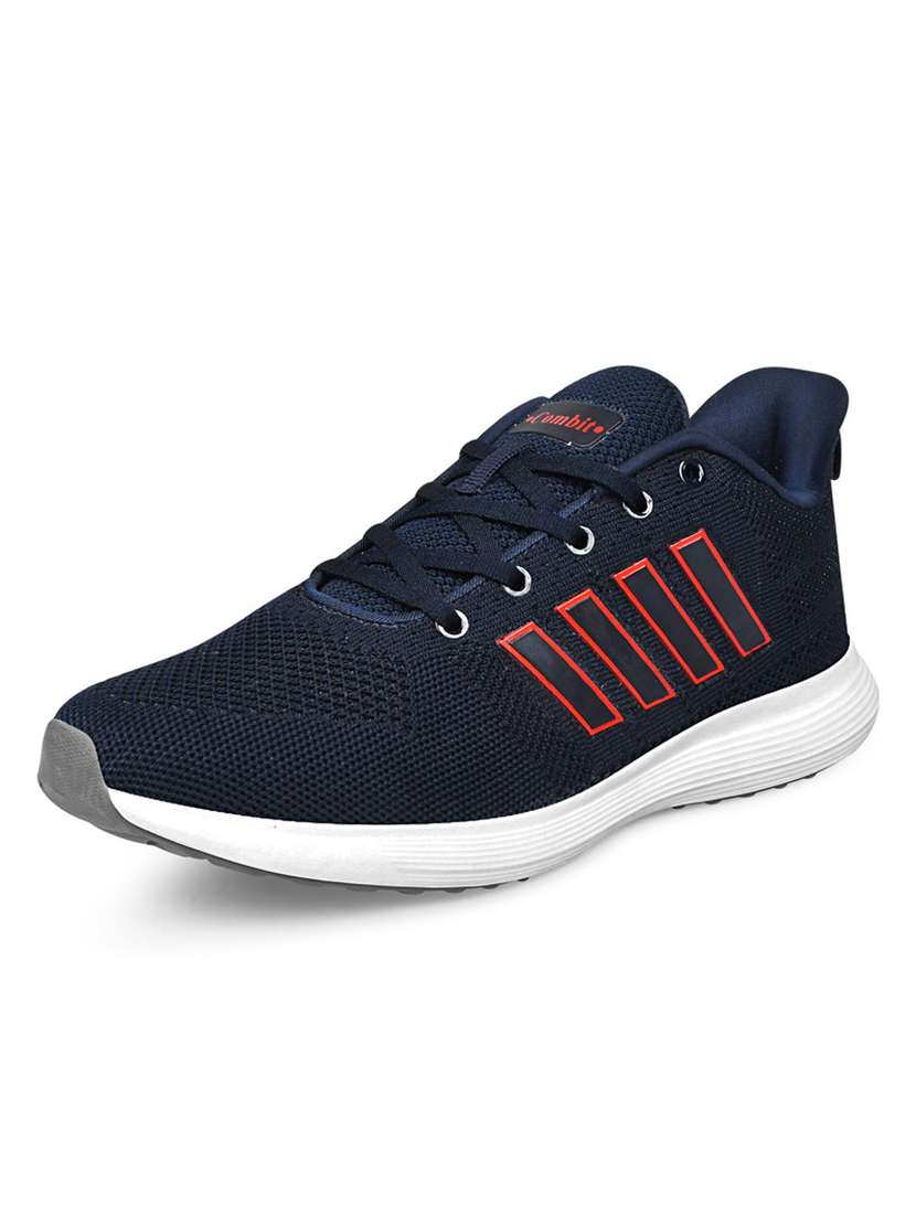 Buy online Men Solid Navy Blue Lace-up Sport Shoe from Footwear
