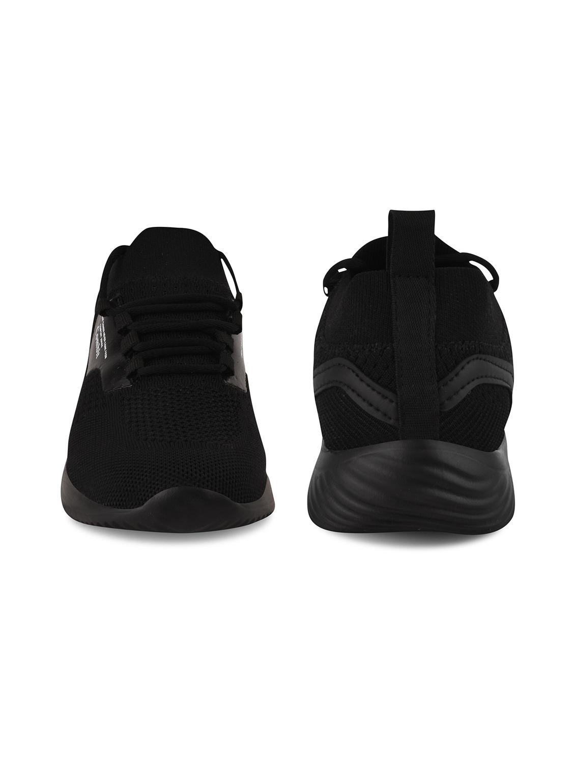 men solid black lace-up sport shoe - 20449268 - Standard Image - 3