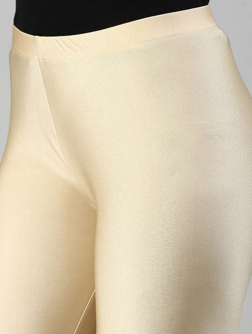 cream solid ankle length legging - 20449294 -  Standard Image - 5