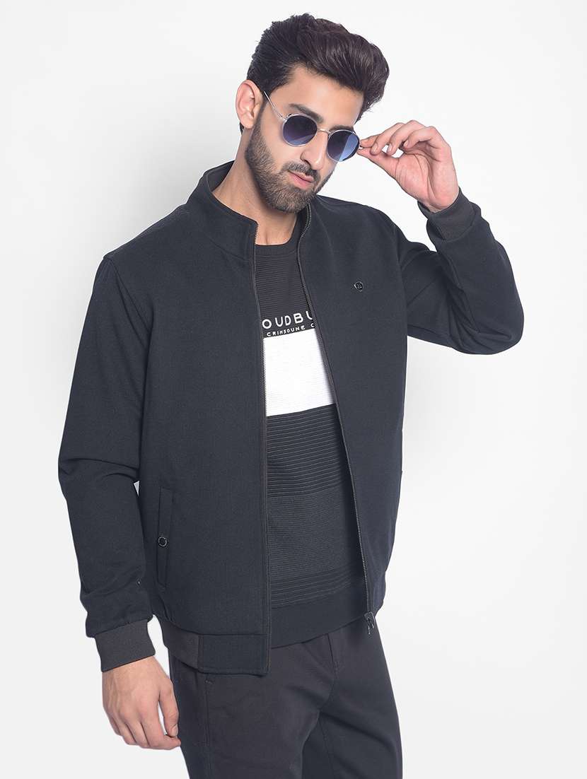 men black polyester casual jacket - 20449301 - Zoom Image - 0
