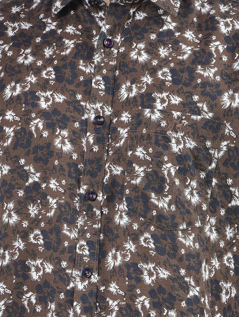 slim fit floral printed cotton shirt - 20449319 -  Standard Image - 5
