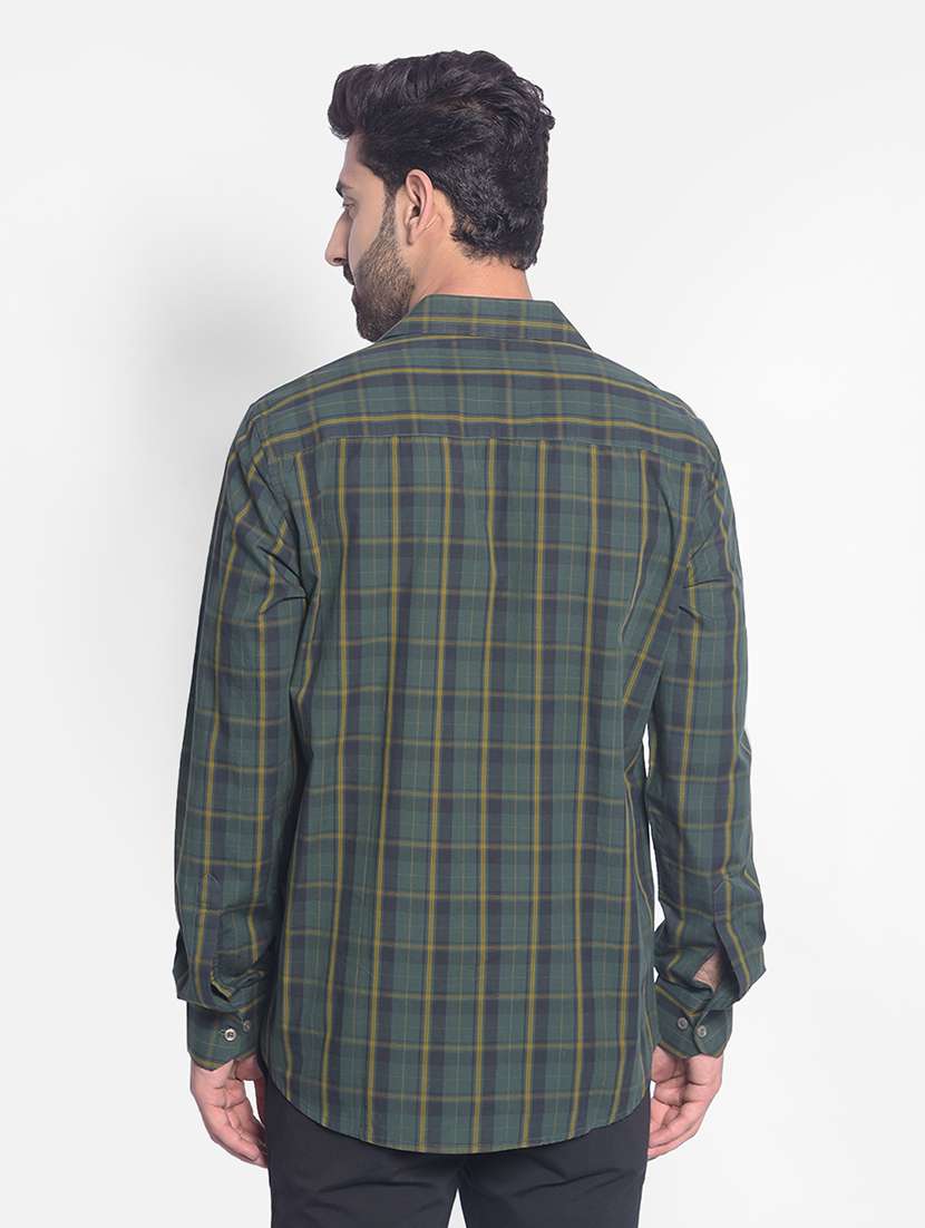 slim fit cotton checked shirt - 20449320 - Standard Image - 3