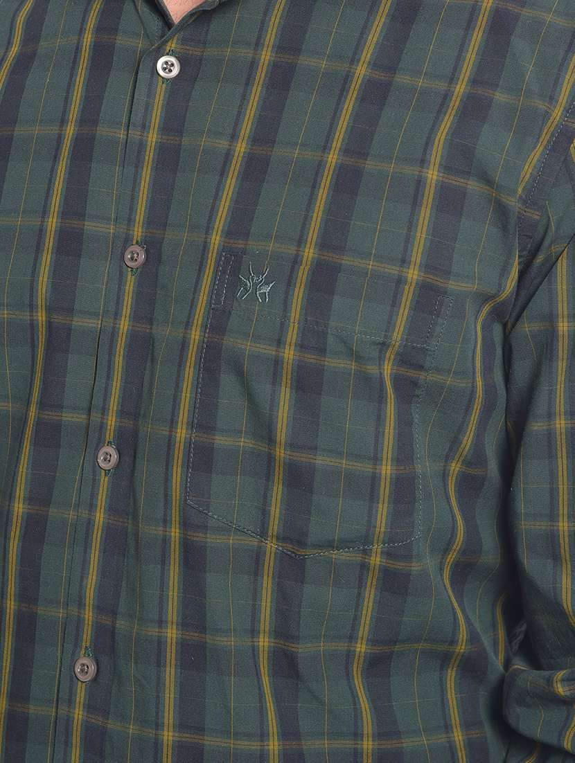 slim fit cotton checked shirt - 20449320 - Standard Image - 5